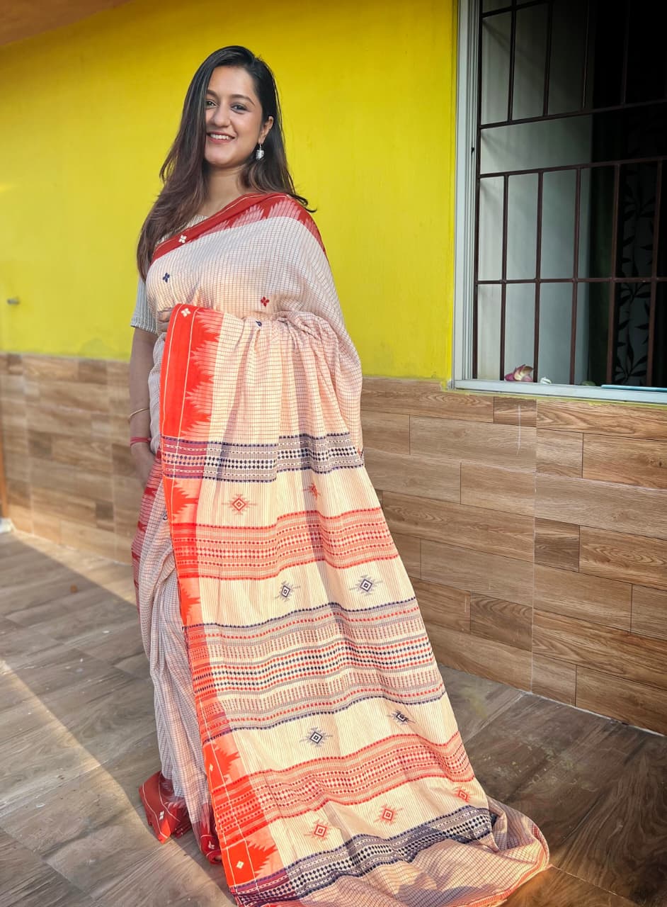Off-white Kotpad Saree