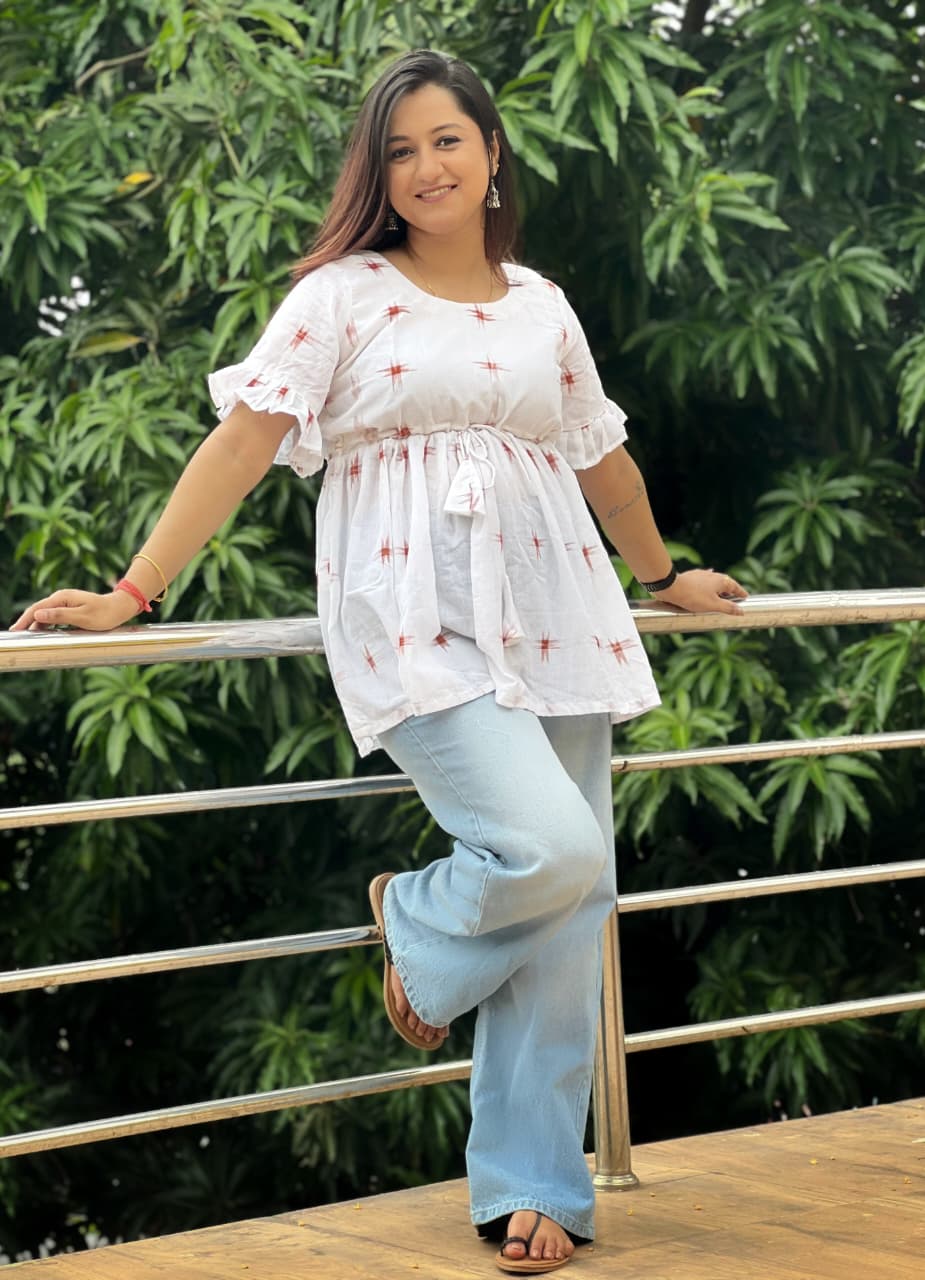 Sambalpuri Ikkat White Tunic
