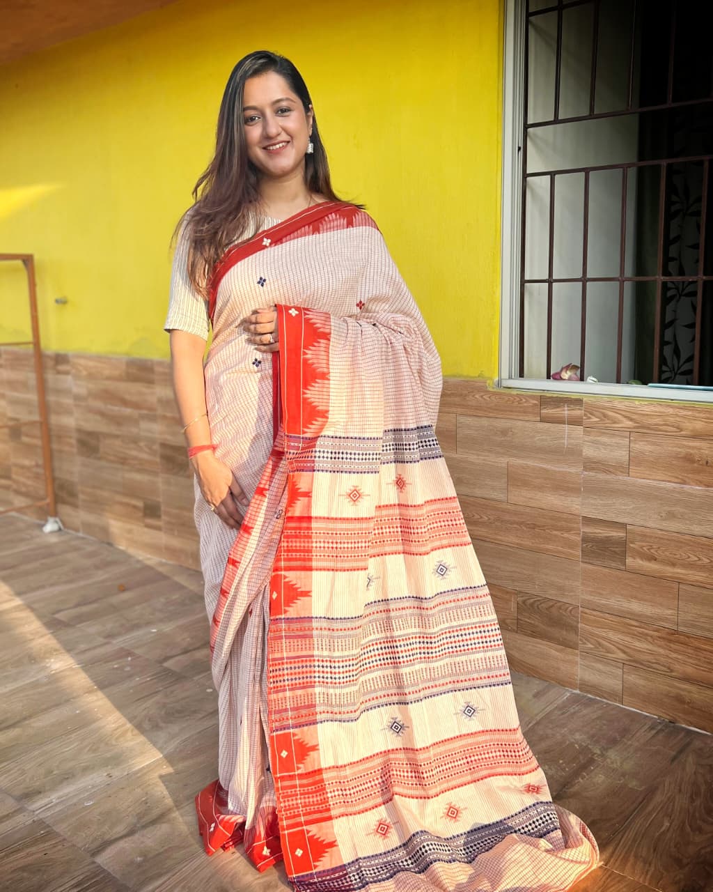 Off-white Kotpad Saree