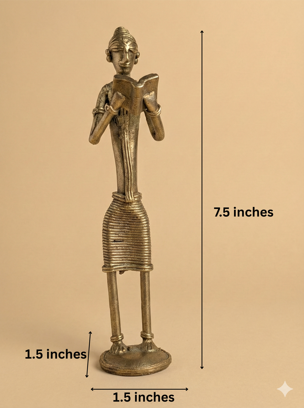 Dokra Man Reading Home Decor