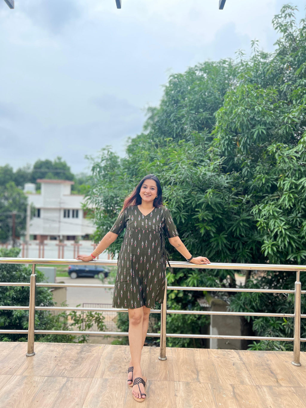 Sambalpuri Ikkat A-Line Wrap Dress
