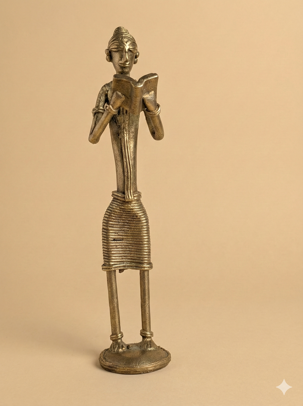 Dokra Man Reading Home Decor