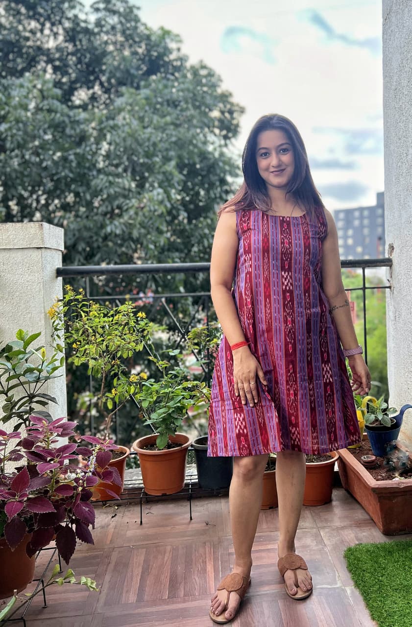 Sambalpuri Ikkat A-Line Dress