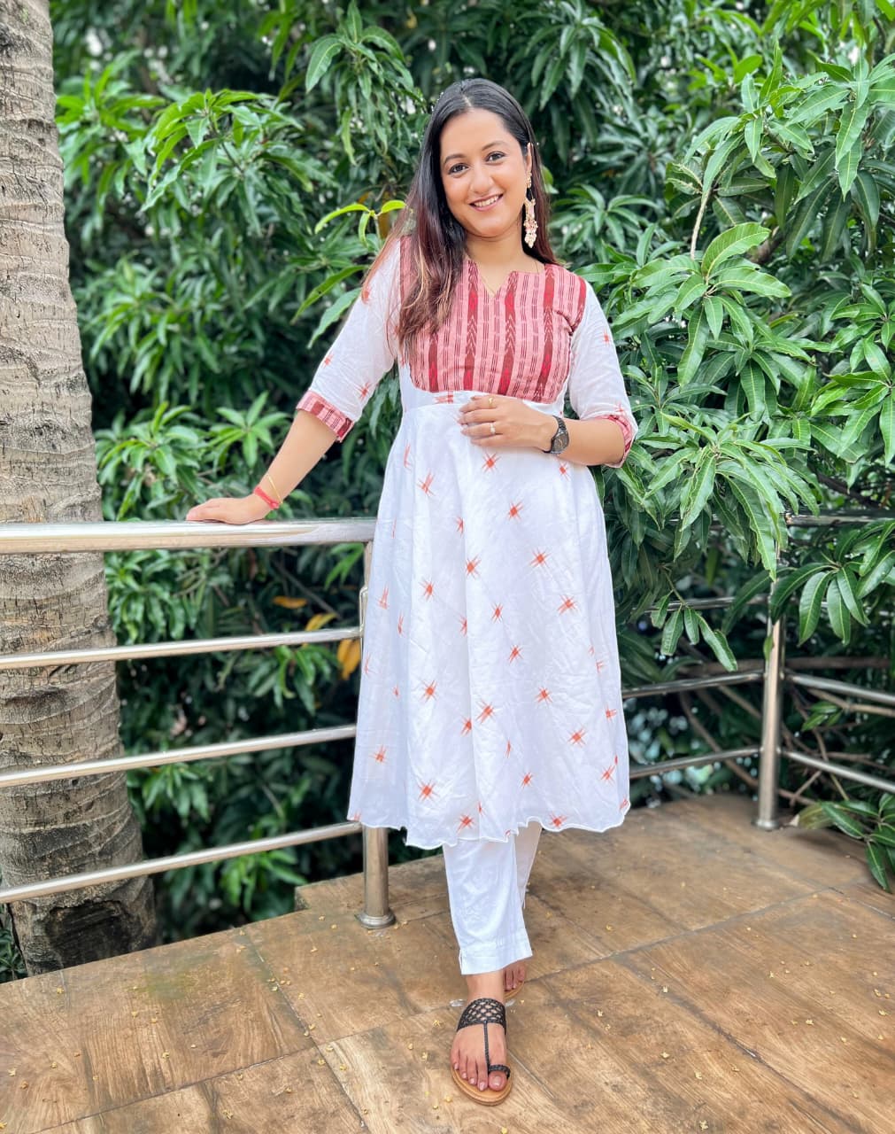 Ikkat Anarkali Kurta