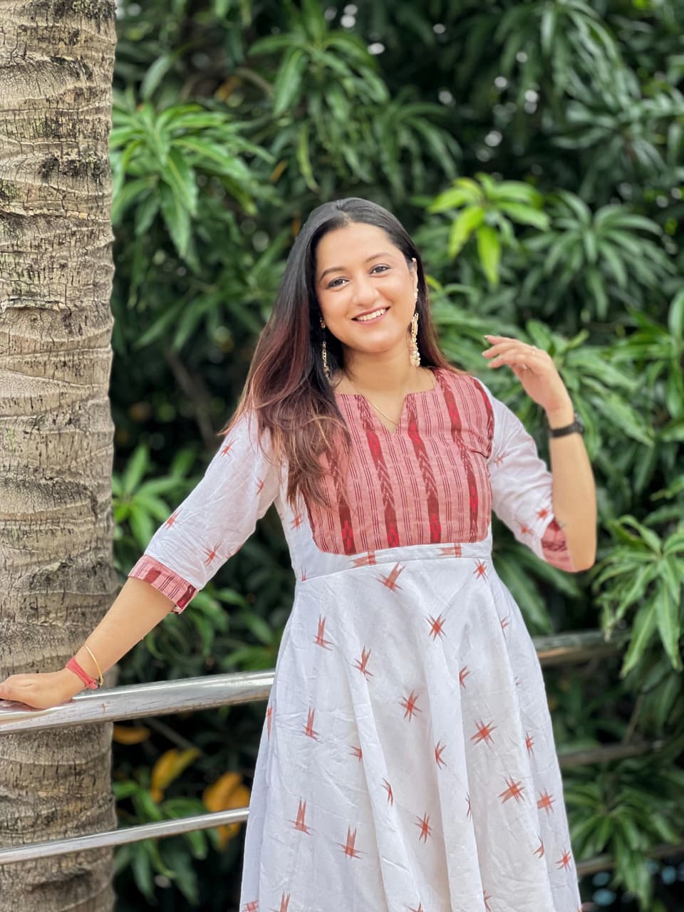 Ikkat Anarkali Kurta