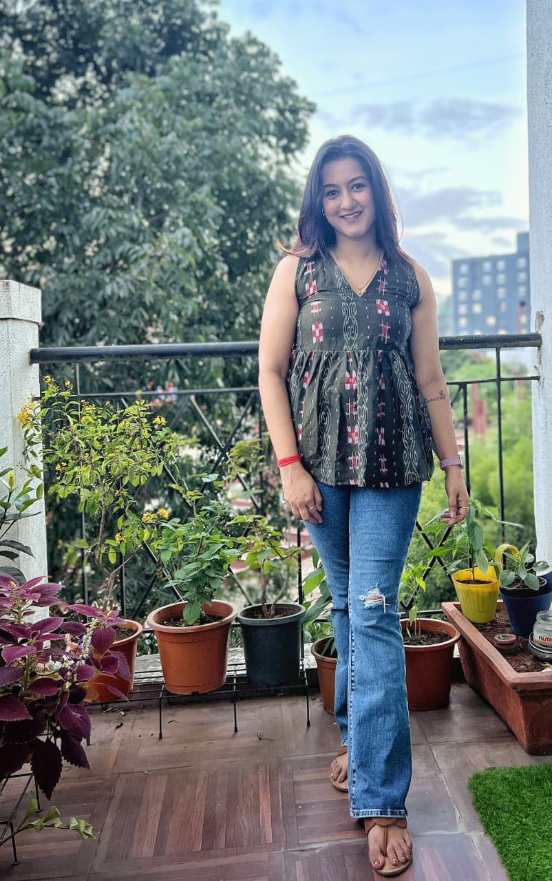 Sambalpuri Ikkat Peplum Tunic