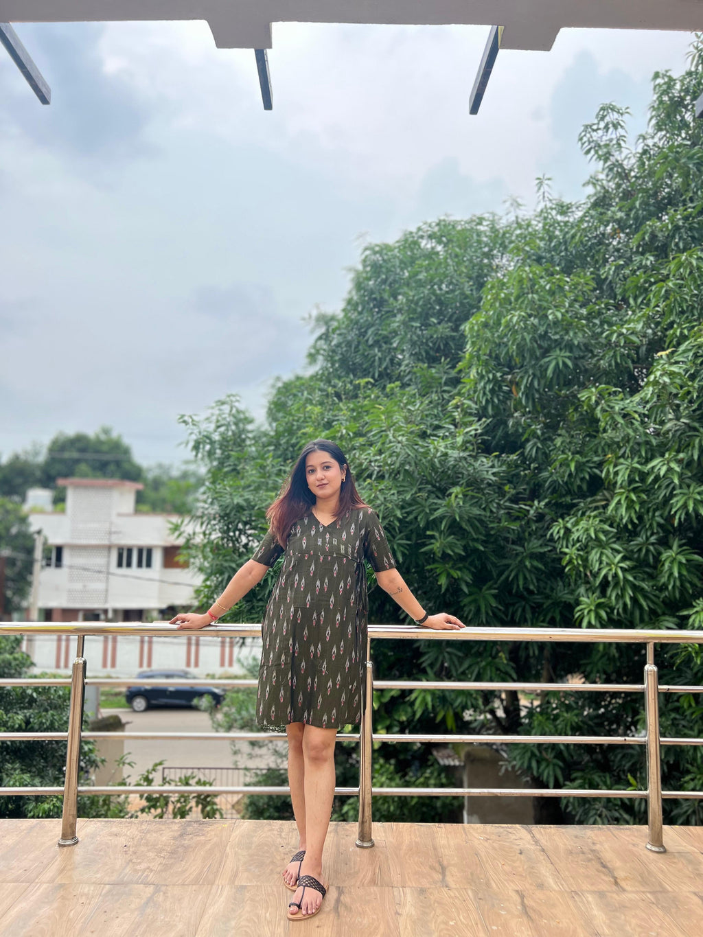 Sambalpuri Ikkat A-Line Wrap Dress