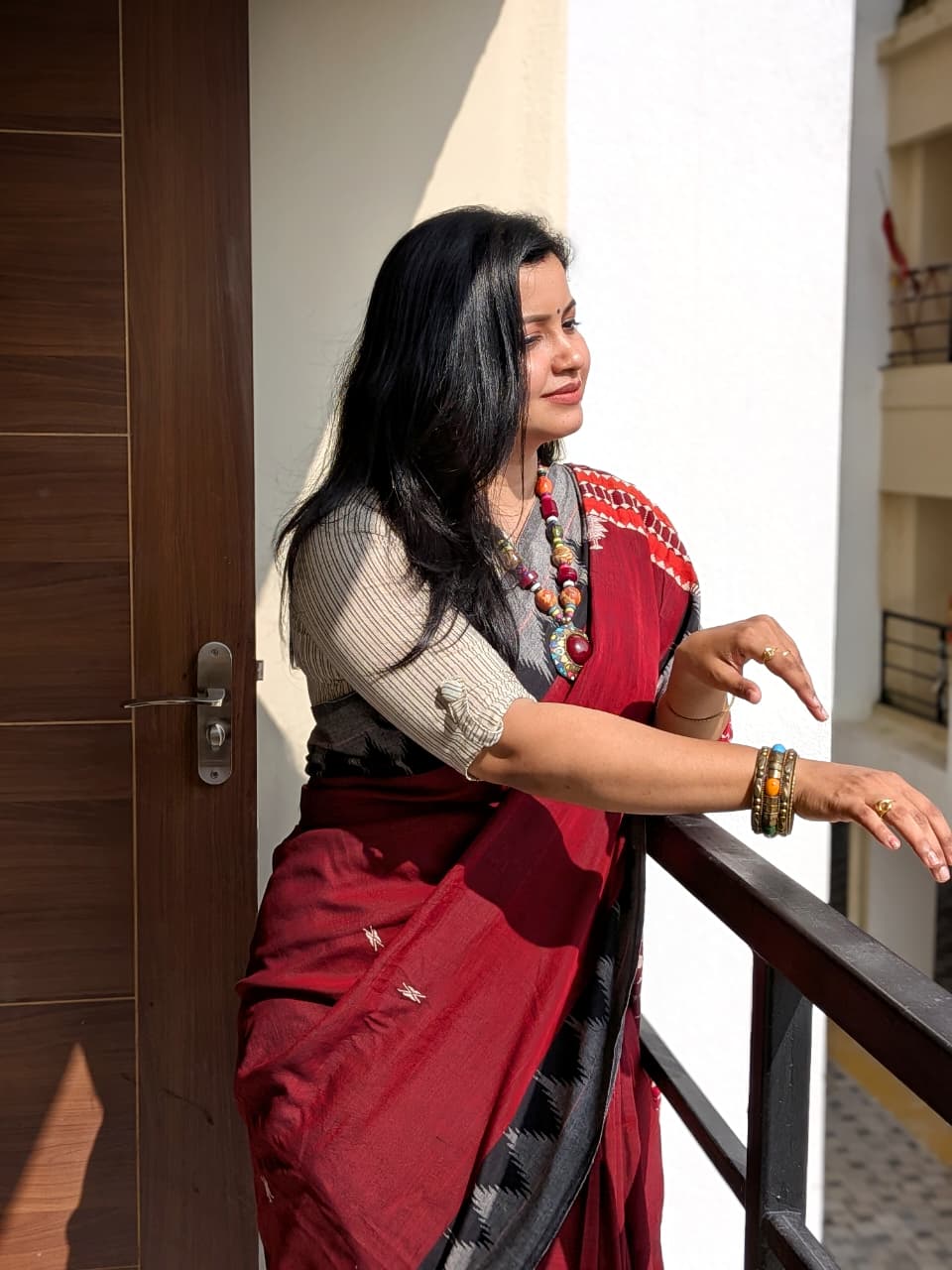Maroon Kotpad Saree