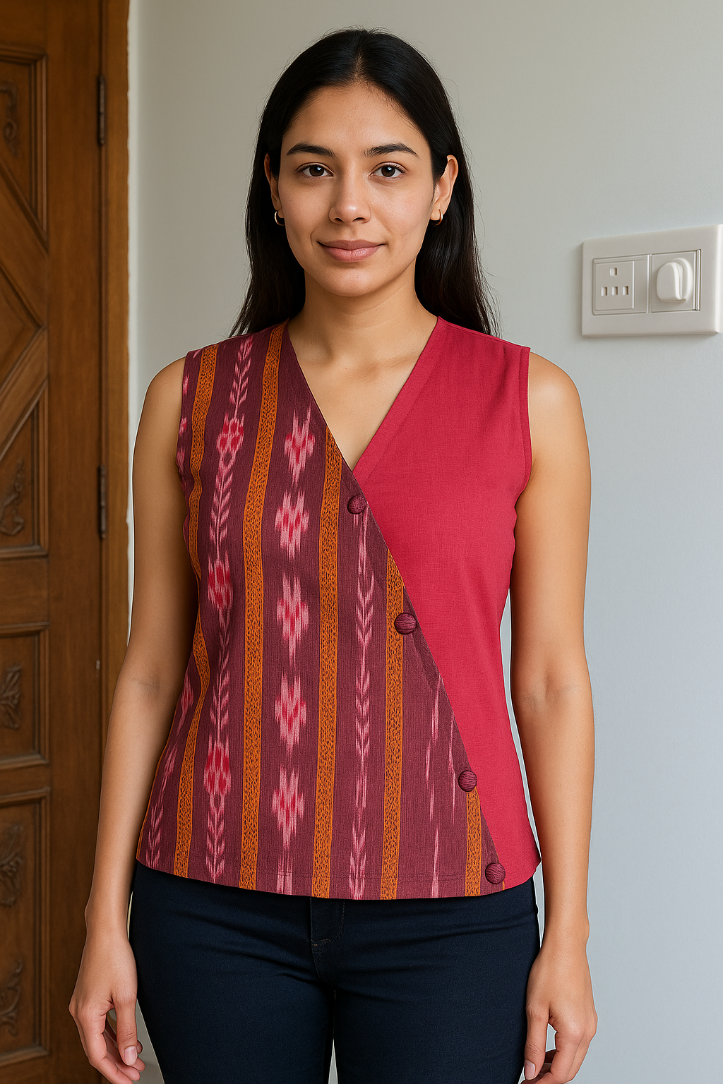 Sambalpuri Ikkat Wrap Top
