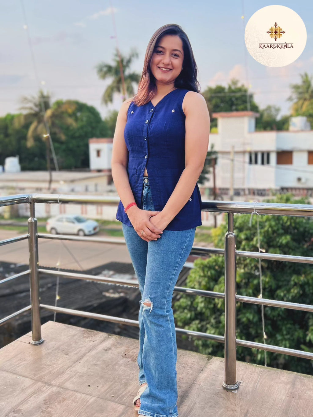 Blue Kotpad Cotton Top