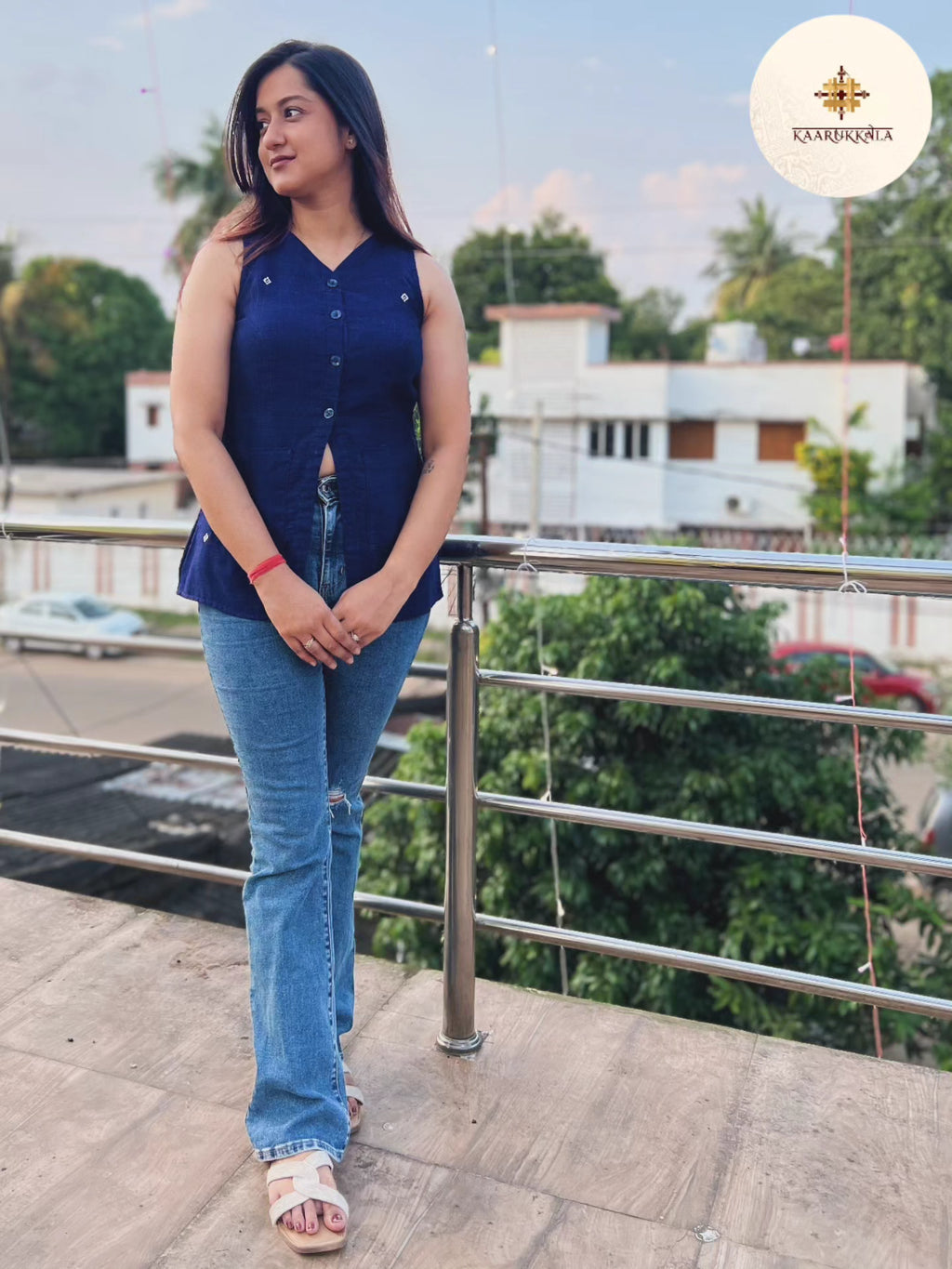 Blue Kotpad Cotton Top