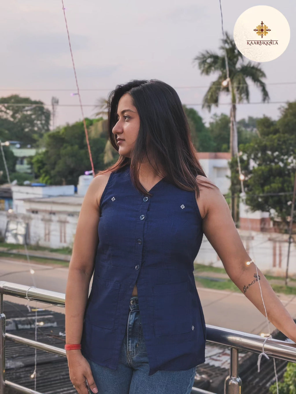 Blue Kotpad Cotton Top